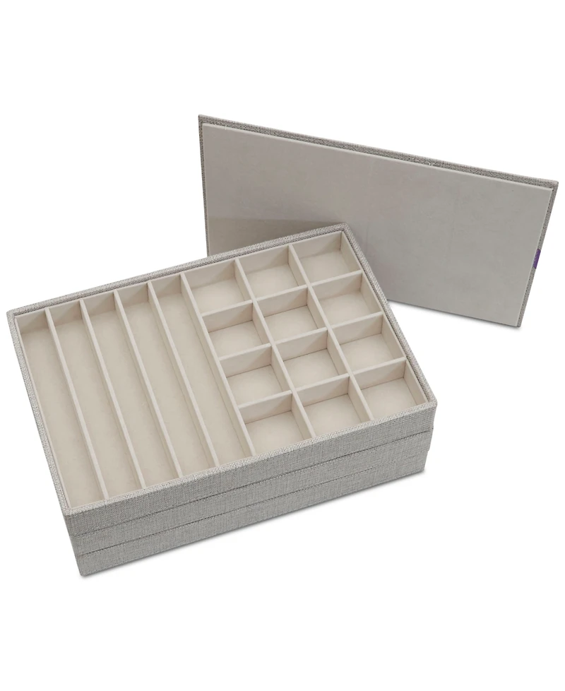 Household Essentials Stackable Jewelry Trays, Set of 3