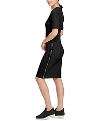 Dkny Sport Logo-Stripe Midi Dress