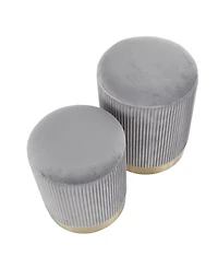 Marla Nesting Pleated Ottoman Set