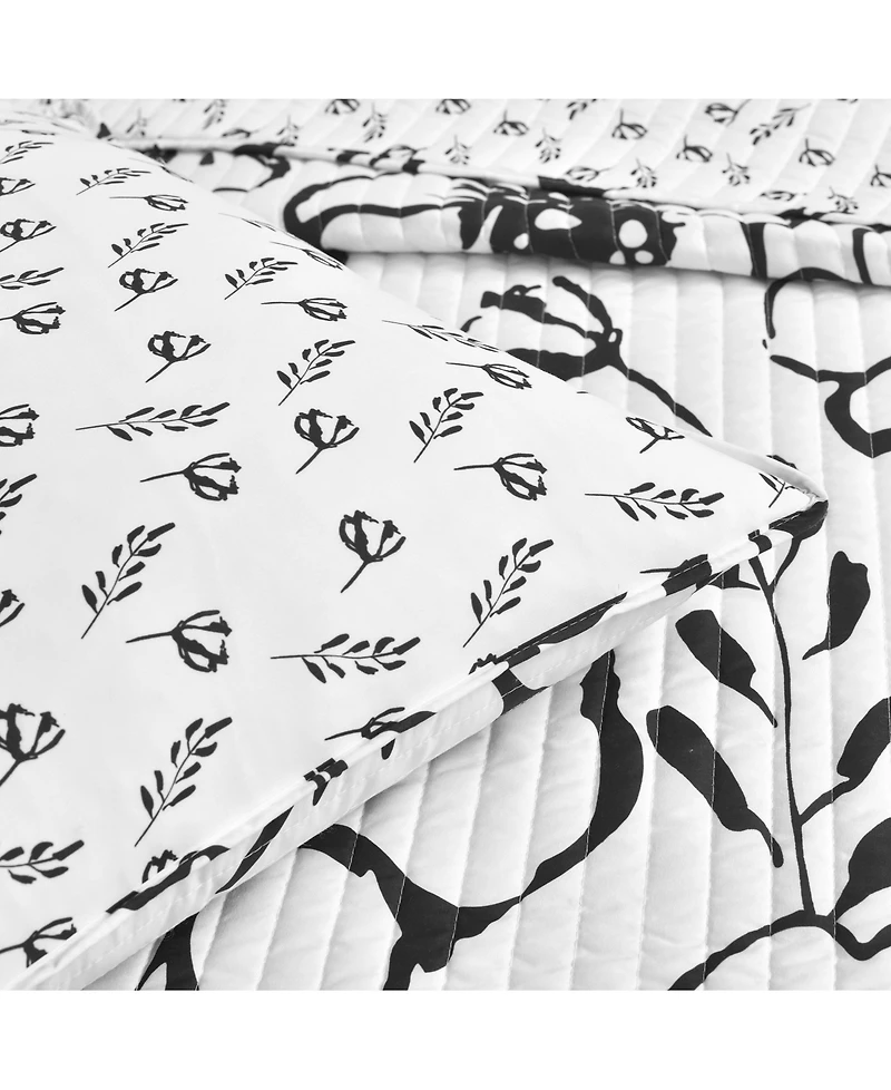 Lush Decor Scandinavian Floral 3 Piece Quilt Set