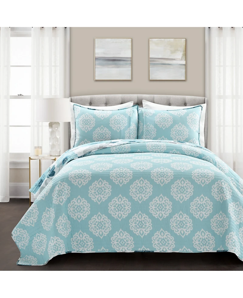 Lush Decor Leah 3 Piece Quilt Set, King