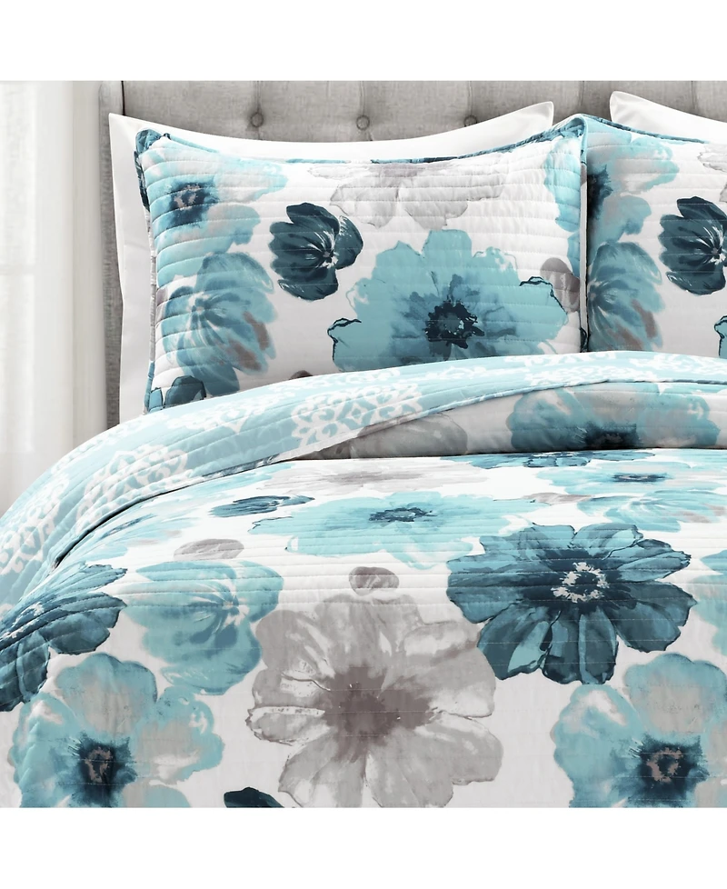 Lush Decor Leah 3 Piece Quilt Set, Full/Queen