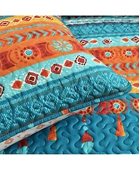Lush Decor Boho Watercolor Border 3 Piece Quilt Set
