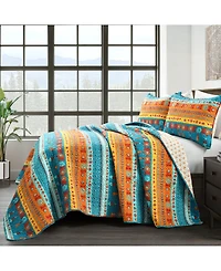 Lush Decor Boho Watercolor Border 3 Piece Quilt Set
