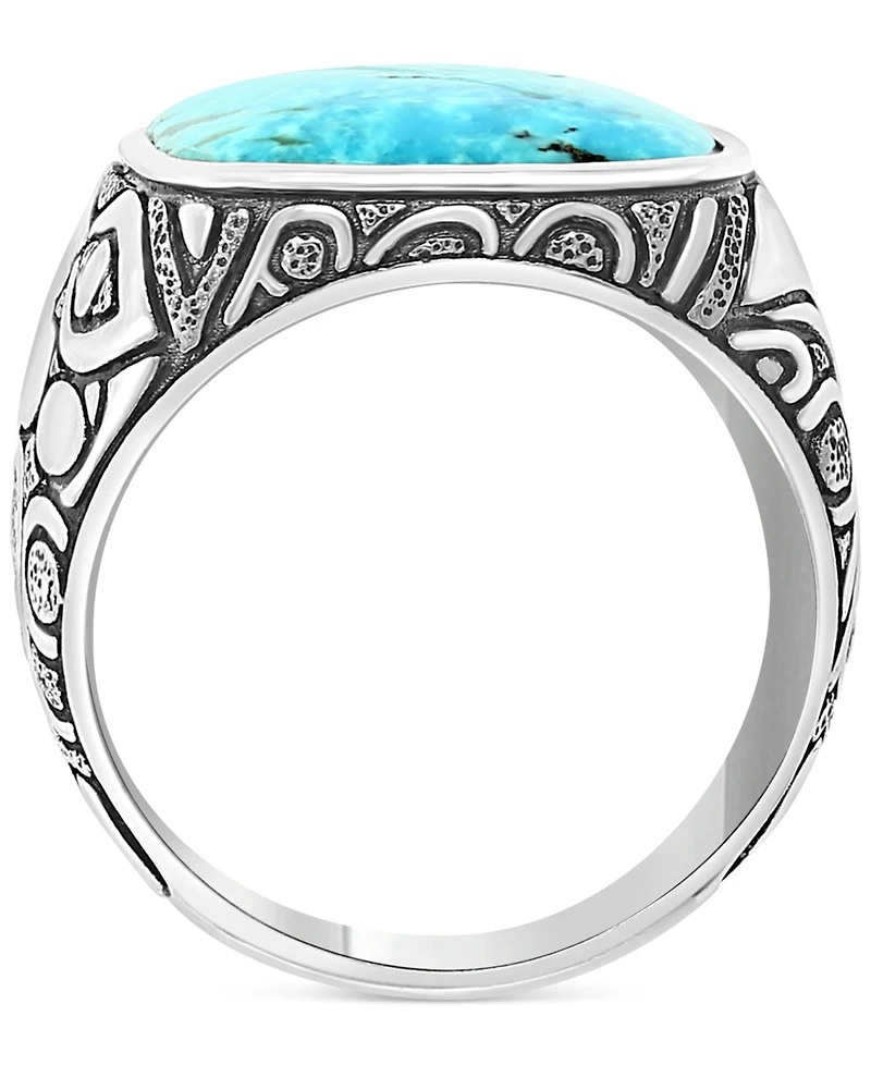Effy Men's Turquoise Eagle Ring in Sterling Silver