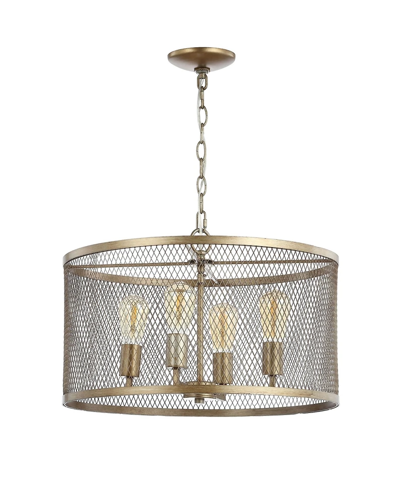 Pen 4-Light Adjustable Industrial Mesh Led Chandelier
