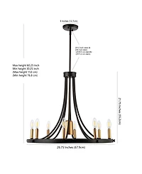 Urbanna 9-Light Adjustable Iron Transitional Modern Led Chandelier