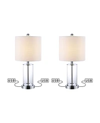 Abner Glass Modern Contemporary Usb Charging Led Table Lamp