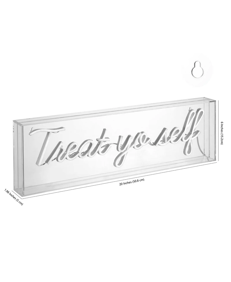 Treat Yo Self Contemporary Glam Acrylic Box Usb Operated Led Neon Light