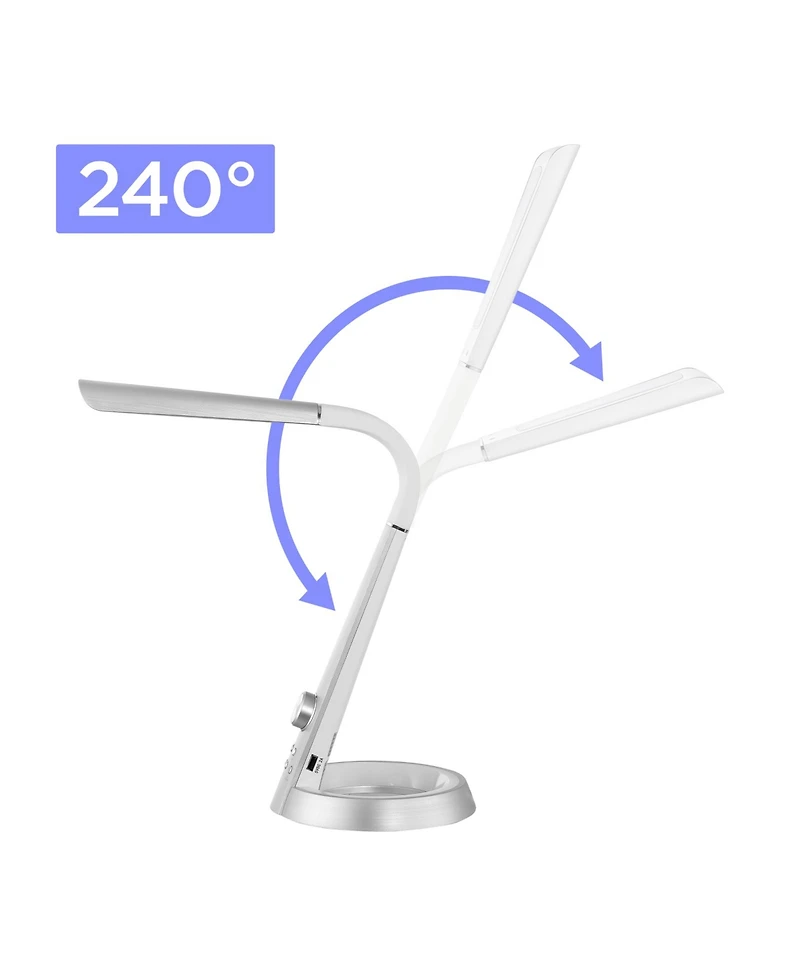 Milton Aluminum Contemporary Minimalist Adjustable Head Dimmable Usb Charging Led Task Lamp