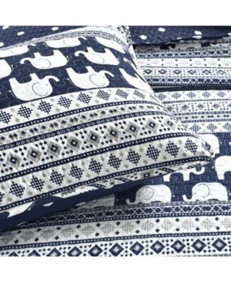 Lush Decor Kids Elephant Stripe Quilt Sets