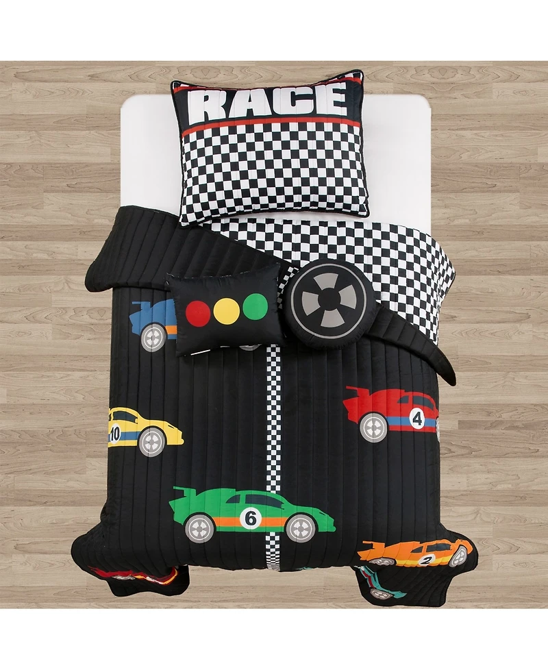 Lush Decor Kids Racing Cars 4-Pc. Quilt Set, Twin