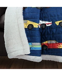 Lush Decor Kids Race Cars Sherpa Throw, 60" x 50"