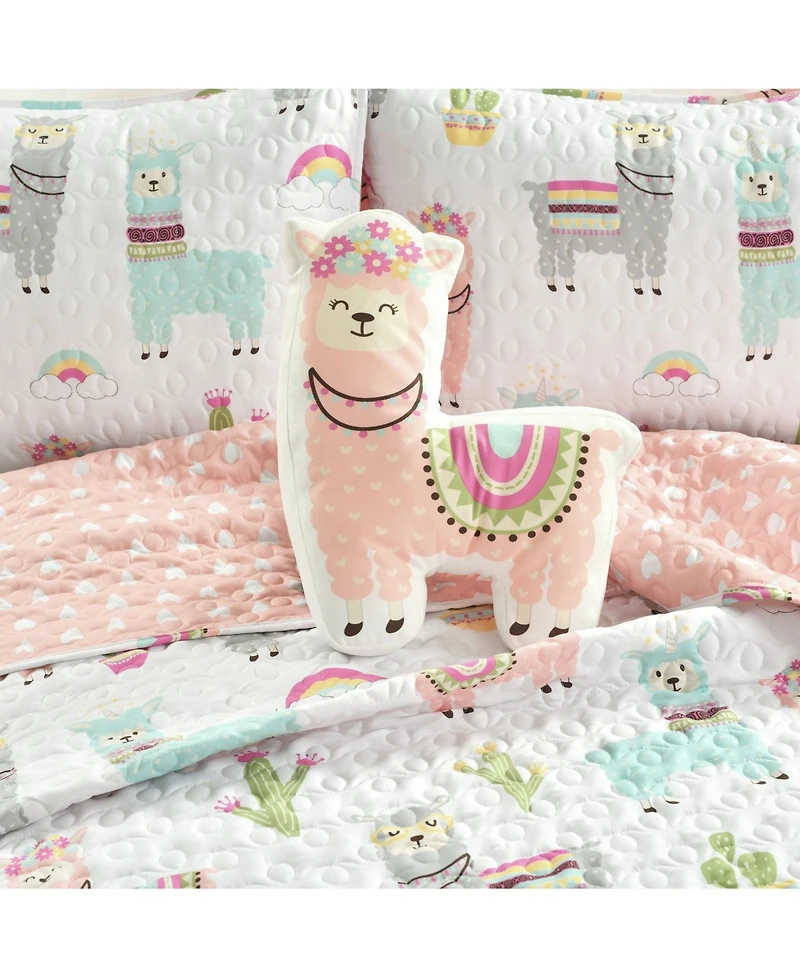 Lush Decor Kids Southwest Llama Cactus 4-Pc. Quilt Set, Full/Queen