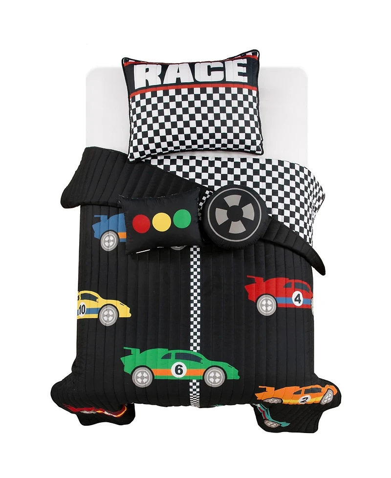 Lush Decor Kids Racing Cars 4-Pc. Quilt Set, Twin