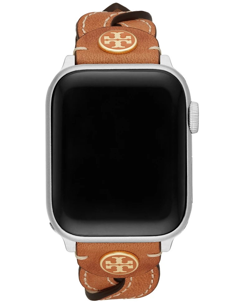 Tory Burch Women's Luggage Braided Leather Band for Apple Watch 38mm/40mm