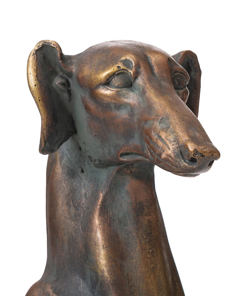 Glitzhome Sitting Grayhound Dog Statue