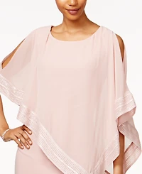 Sl Fashions Metallic-Trim Capelet Sheath Dress