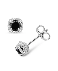 White Diamond & Treated Black Diamond (3/4 ct. t.w.) Stud Earrings in 14K White Gold