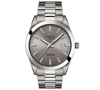 Tissot Men's Swiss Gentleman Gray Titanium Bracelet Watch 40mm