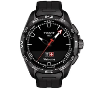 Tissot Men's Swiss T-Touch Connect Solar Black Rubber Strap Smart Watch 48mm