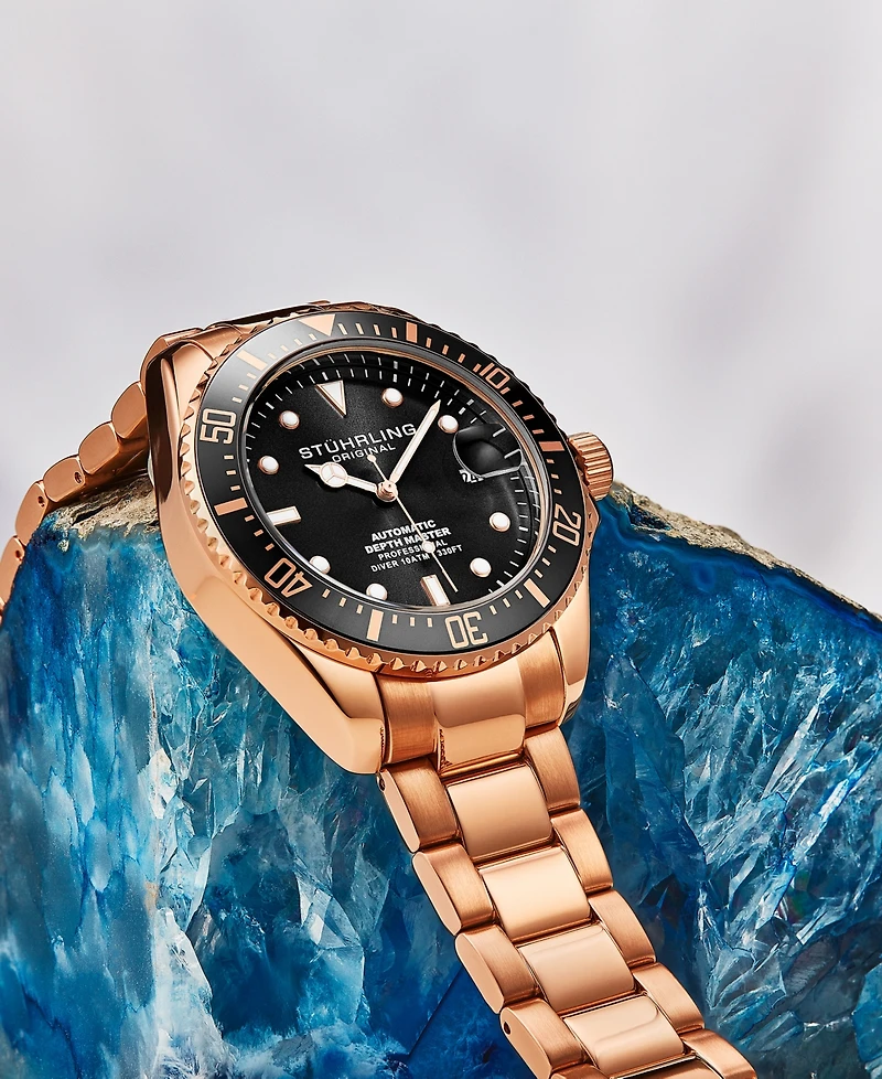 Men's Depthmaster Rose Gold-Tone Stainless Steel Link Bracelet Watch 43mm