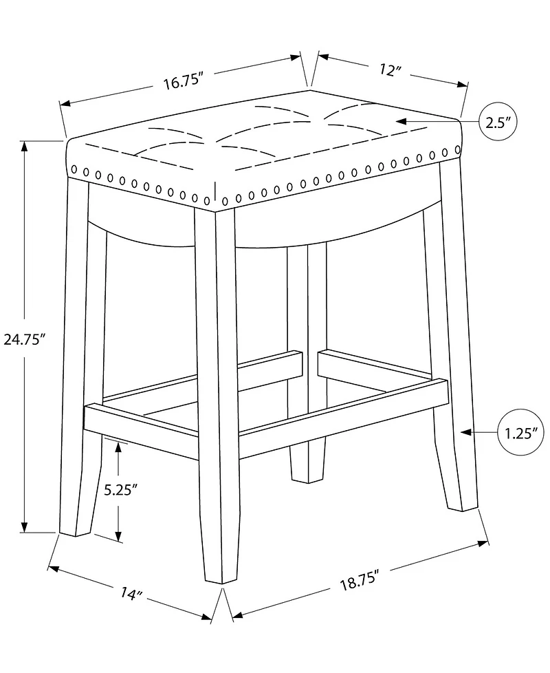Counter Height Stool with Nailhead Trim, Set of 2