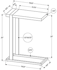 Side Table with 2 Shelves