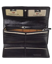 Mancini Casablanca Collection Rfid Secure Ladies Trifold Wallet
