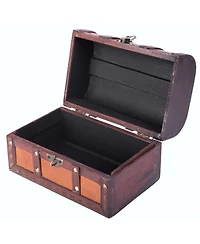Vintiquewise Decorative Leather Small Treasure Box