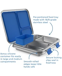 Bentgo Kids Stainless Steel Leak-Resistant Lunch Box (Blue)