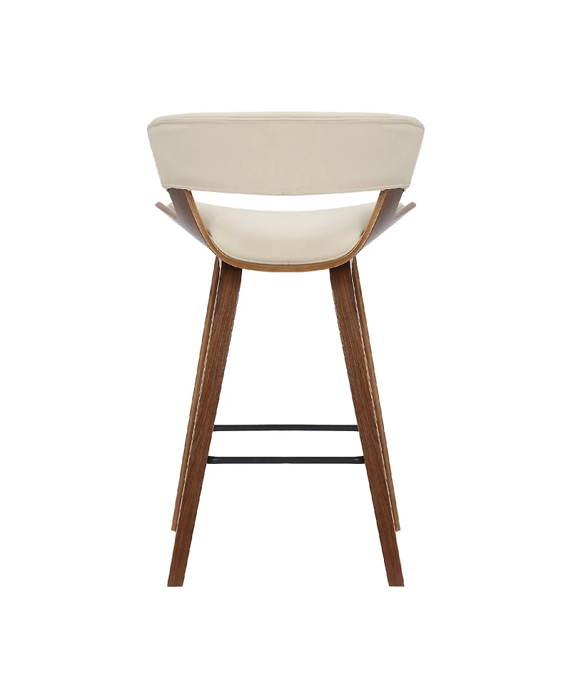 Jagger Modern Wood and Faux Leather Counter Height Bar Stool