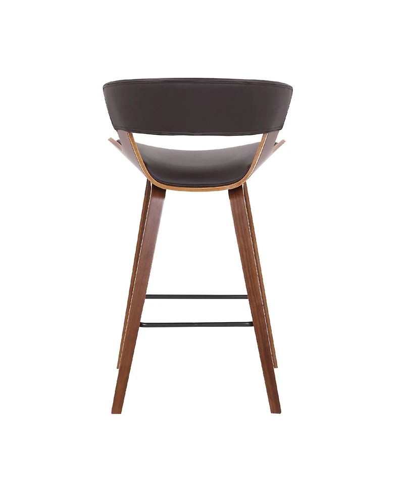 Jagger Modern Wood and Faux Leather Counter Height Bar Stool