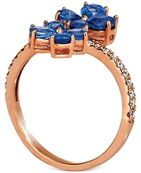 Le Vian Blueberry Sapphire (1-1/2 ct. t.w.) & Nude Diamond (1/5 Flower Statement Ring 14k Rose Gold