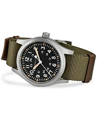 Hamilton Men's Swiss Khaki Field Green Textile Strap Watch 42mm