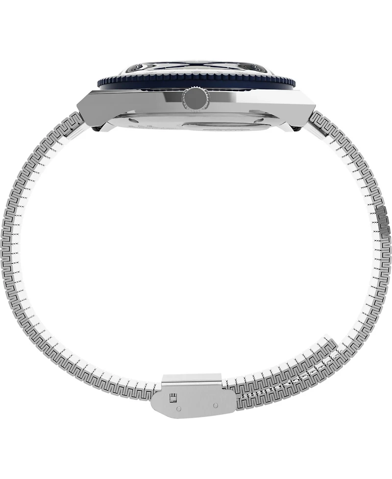 Timex Women's Q Silver-Tone Stainless Steel Bracelet Watch 36mm