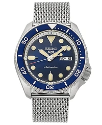 Seiko Men's Automatic 5 Sports Stainless Steel Mesh Bracelet Watch 42.5mm