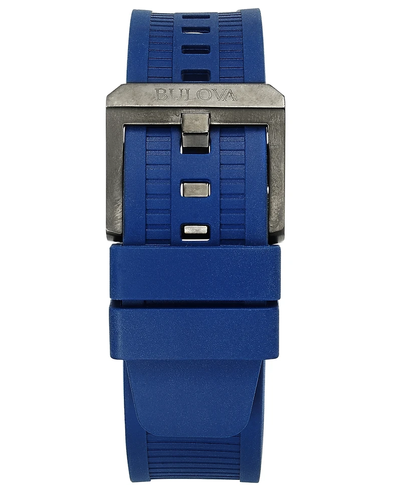 Bulova Men's Chronograph Precisionist X Blue Epdm Rubber Strap Watch 44.5mm