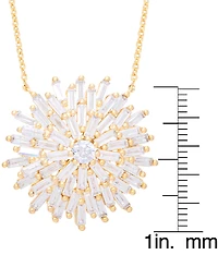 Cubic Zirconia Sun 18" Necklace in Gold Plate
