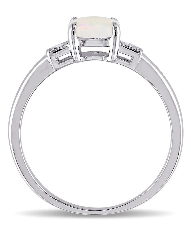 Opal (1/2 ct. t.w.) and Diamond Accent Sterling Silver