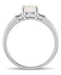 Opal (1/2 ct. t.w.) and Diamond Accent Sterling Silver
