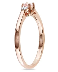 Morganite (1/6 ct. t.w.) and Diamond Accent Rose Gold Plated Silver Ring