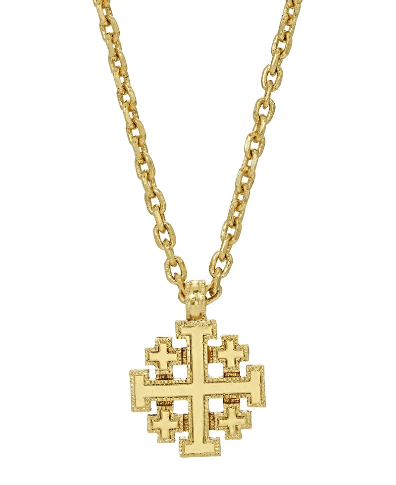 14K Gold-Dipped Jerusalem Cross Pendant Necklace