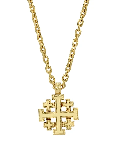 14K Gold-Dipped Jerusalem Cross Pendant Necklace