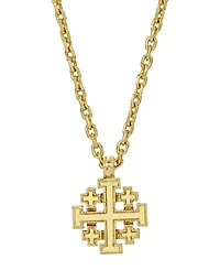 14K Gold-Dipped Jerusalem Cross Pendant Necklace