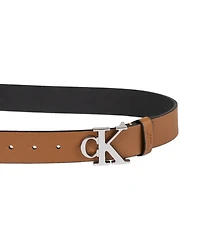 Calvin Klein Men's Logo Plaque Buckle Fashion Jean Belt