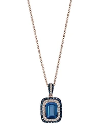 Effy London Blue Topaz (2-1/5 ct. t.w.) & Diamond (1/3 ct. t.w.) 18" Pendant Necklace in 14k Rose Gold