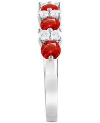 Sapphire (1-1/2 ct. t.w.) & Diamond (1/3 Stacking Band 14k White Gold (Also Emerald Ruby)