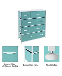 Sorbus Dresser with 8 Drawers - Storage Chest Organizer Steel Frame, Wood Top, Handles, Fabric Bins