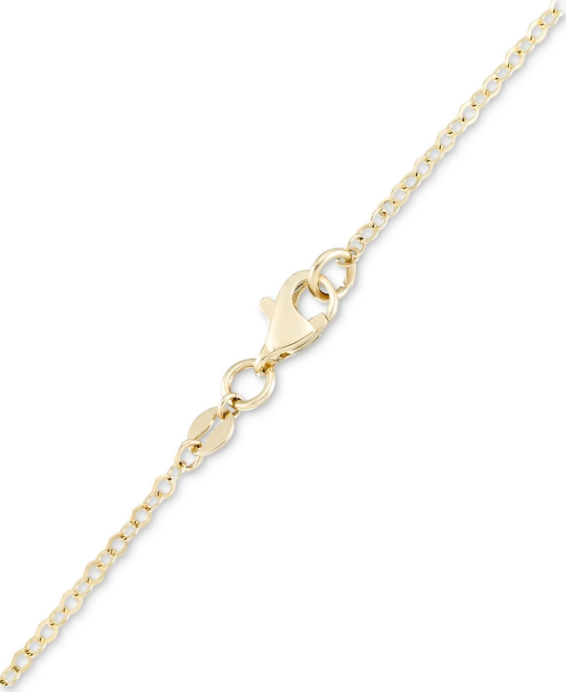 Enamel Evil Eye Dangle 18" Statement Necklace in 10k Gold